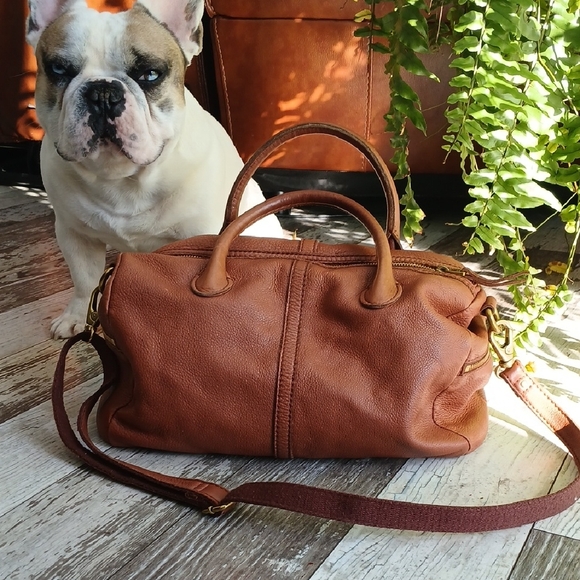 Fossil Tan Leather Satchel - Picture 14 of 16